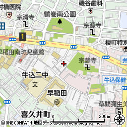 東京都新宿区早稲田南町33周辺の地図