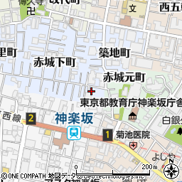 東京都新宿区赤城下町5周辺の地図