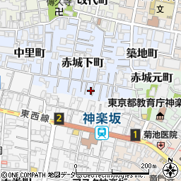 東京都新宿区赤城下町14周辺の地図