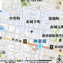 東京都新宿区赤城下町17周辺の地図
