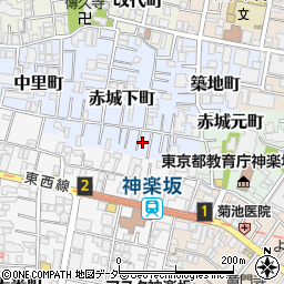 東京都新宿区赤城下町13周辺の地図