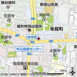 東京都新宿区榎町75周辺の地図