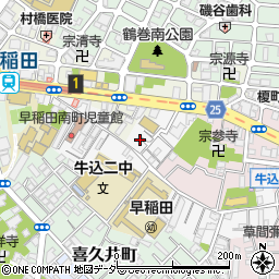 東京都新宿区早稲田南町37周辺の地図