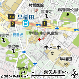 東京都新宿区早稲田南町53周辺の地図