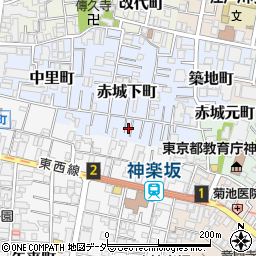 東京都新宿区赤城下町16周辺の地図
