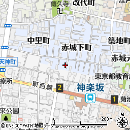 東京都新宿区赤城下町20周辺の地図