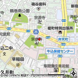 東京都新宿区弁天町1周辺の地図