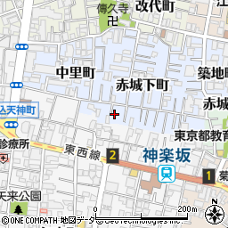 東京都新宿区赤城下町22周辺の地図