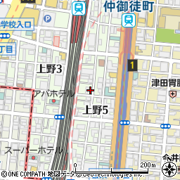 東京都台東区上野5丁目17-10周辺の地図