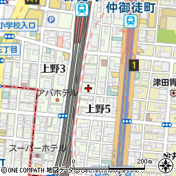 東京都台東区上野5丁目17周辺の地図