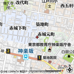 東京都新宿区赤城下町87周辺の地図