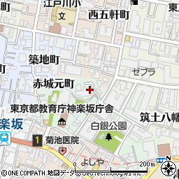 東京都新宿区赤城元町5周辺の地図