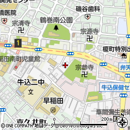 東京都新宿区早稲田南町34周辺の地図