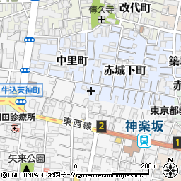 東京都新宿区赤城下町25周辺の地図
