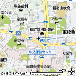 東京都新宿区弁天町177周辺の地図