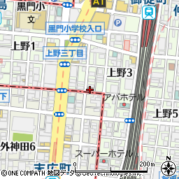 上野黒門郵便局周辺の地図