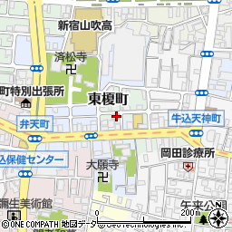 東京都新宿区東榎町2-1周辺の地図