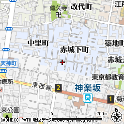 東京都新宿区赤城下町21周辺の地図