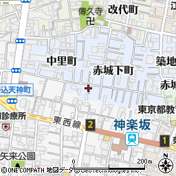 東京都新宿区赤城下町23周辺の地図