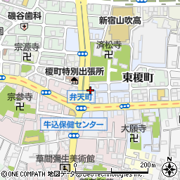コインパーク新宿榎町第２駐車場周辺の地図
