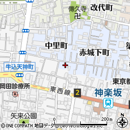 東京都新宿区赤城下町27周辺の地図