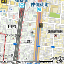東京都台東区上野5丁目15-5周辺の地図