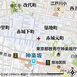 東京都新宿区赤城下町83周辺の地図