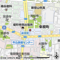 東京都新宿区榎町76周辺の地図