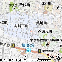 東京都新宿区赤城下町82周辺の地図