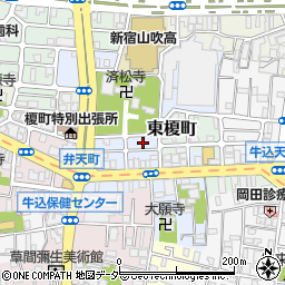 東京都新宿区榎町74周辺の地図