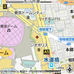 東京ドームシティ　アトラクションズ周辺の地図