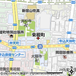 東京都新宿区東榎町12-4周辺の地図