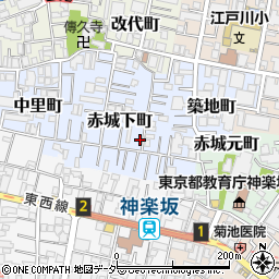 東京都新宿区赤城下町64周辺の地図