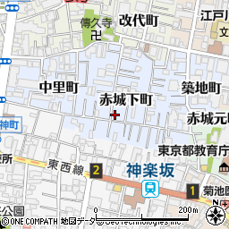 東京都新宿区赤城下町55周辺の地図