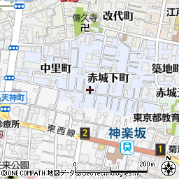 東京都新宿区赤城下町39周辺の地図