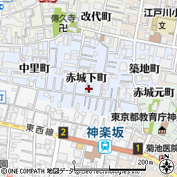 東京都新宿区赤城下町59周辺の地図