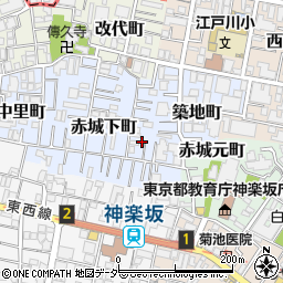 東京都新宿区赤城下町81周辺の地図