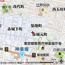 東京都新宿区赤城下町88周辺の地図