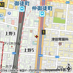東京都台東区上野5丁目15周辺の地図