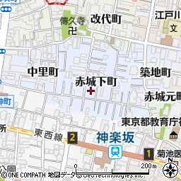 東京都新宿区赤城下町56周辺の地図