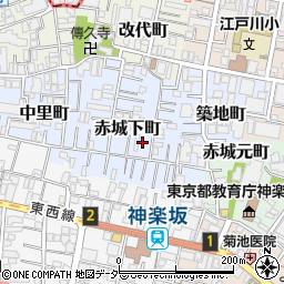 東京都新宿区赤城下町63周辺の地図