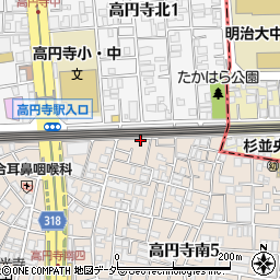 パークジャパン高円寺南第２０駐車場周辺の地図