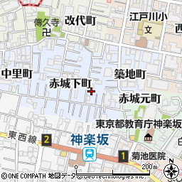 東京都新宿区赤城下町78周辺の地図