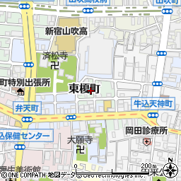 東京都新宿区東榎町周辺の地図