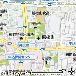 東京都新宿区榎町周辺の地図