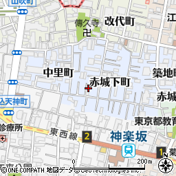 東京都新宿区赤城下町38周辺の地図