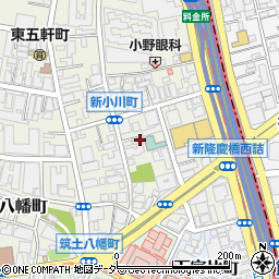 東京都新宿区新小川町3-16周辺の地図