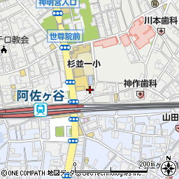 西友阿佐ヶ谷店駐車場周辺の地図