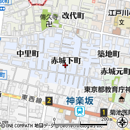 東京都新宿区赤城下町57周辺の地図