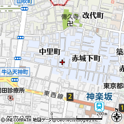 東京都新宿区赤城下町33周辺の地図